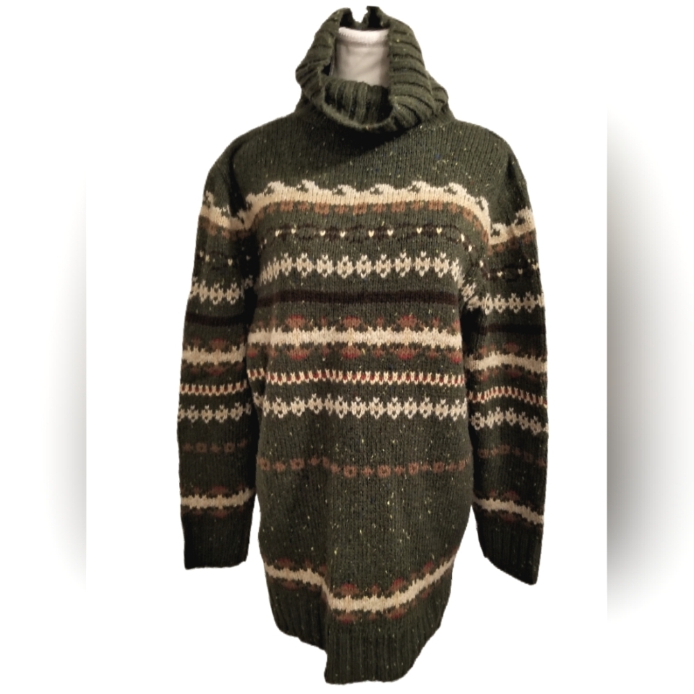 NWT Vintage 90's Women's Plus Warm/Cozy Outdoorsy Wool Turtleneck Sweater 14/16W - Picture 2 of 3